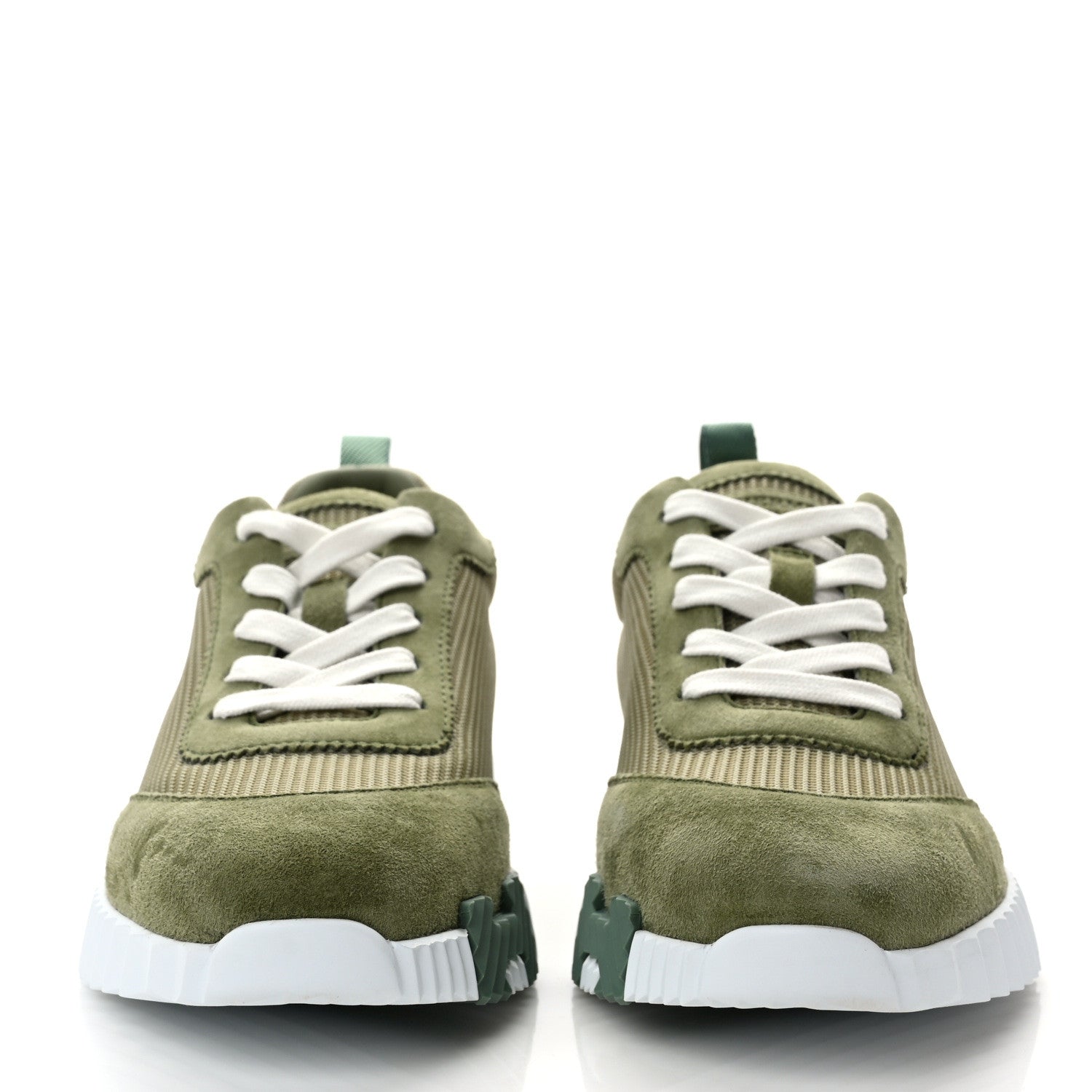 Hermes Air Mesh Suede Goatskin Bouncing Sneakers 37.5 Vert D'eau Celadon 2 of 10