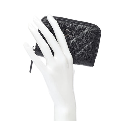 Chanel Caviar Quilted Zip Coin Purse Black 2 of 8