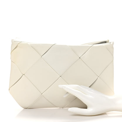 Bottega Veneta Nappa Maxi Blown Up Intrecciato Pouch Clutch Optic White 2 of 7