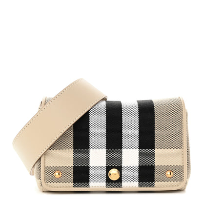 Burberry Canvas Check Hackberry Crossbody Bag Soft Fawn 1 of 12
