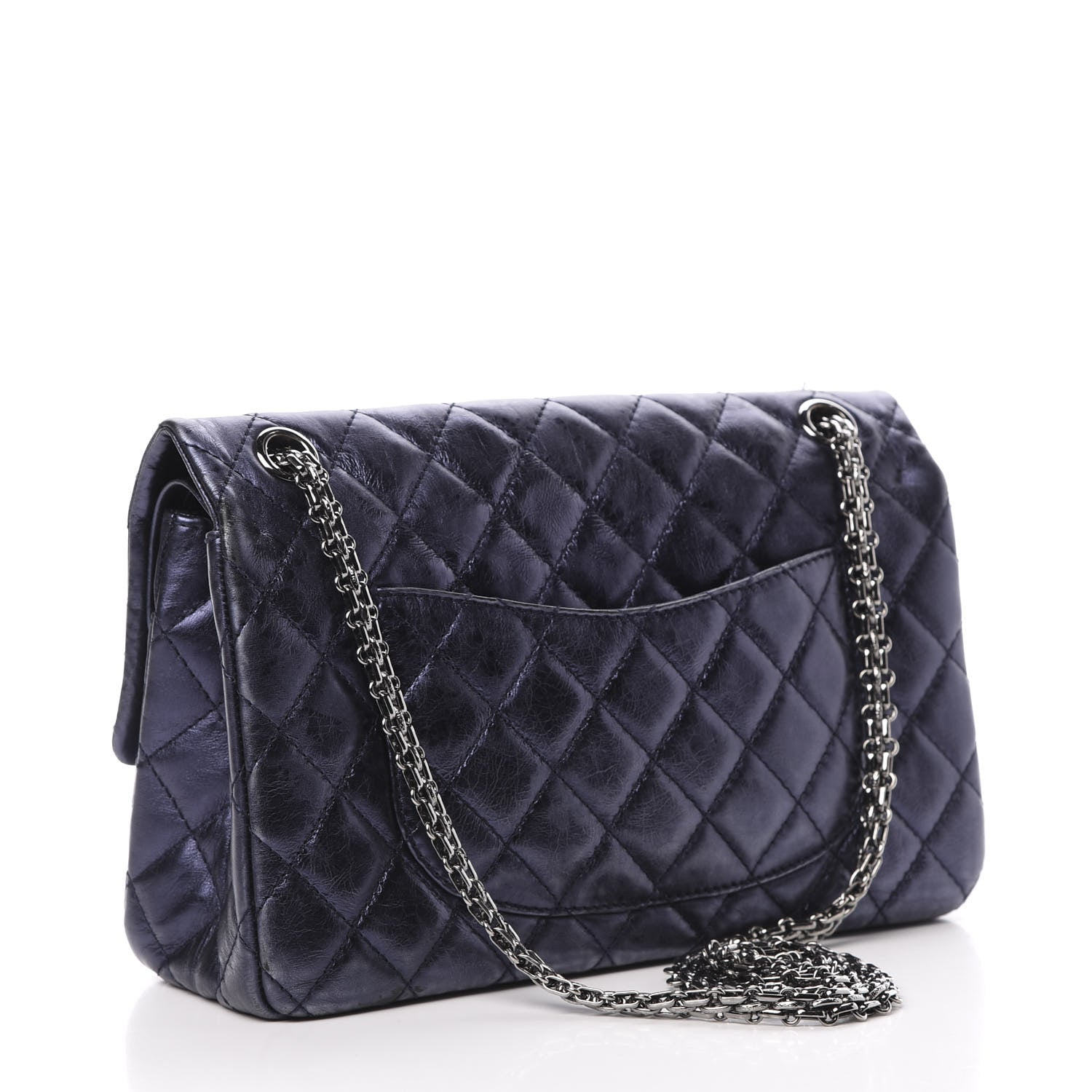 Chanel Metallic Calfskin Quilted 2.55 Reissue 226 Flap Marine Fonce 3 of 15