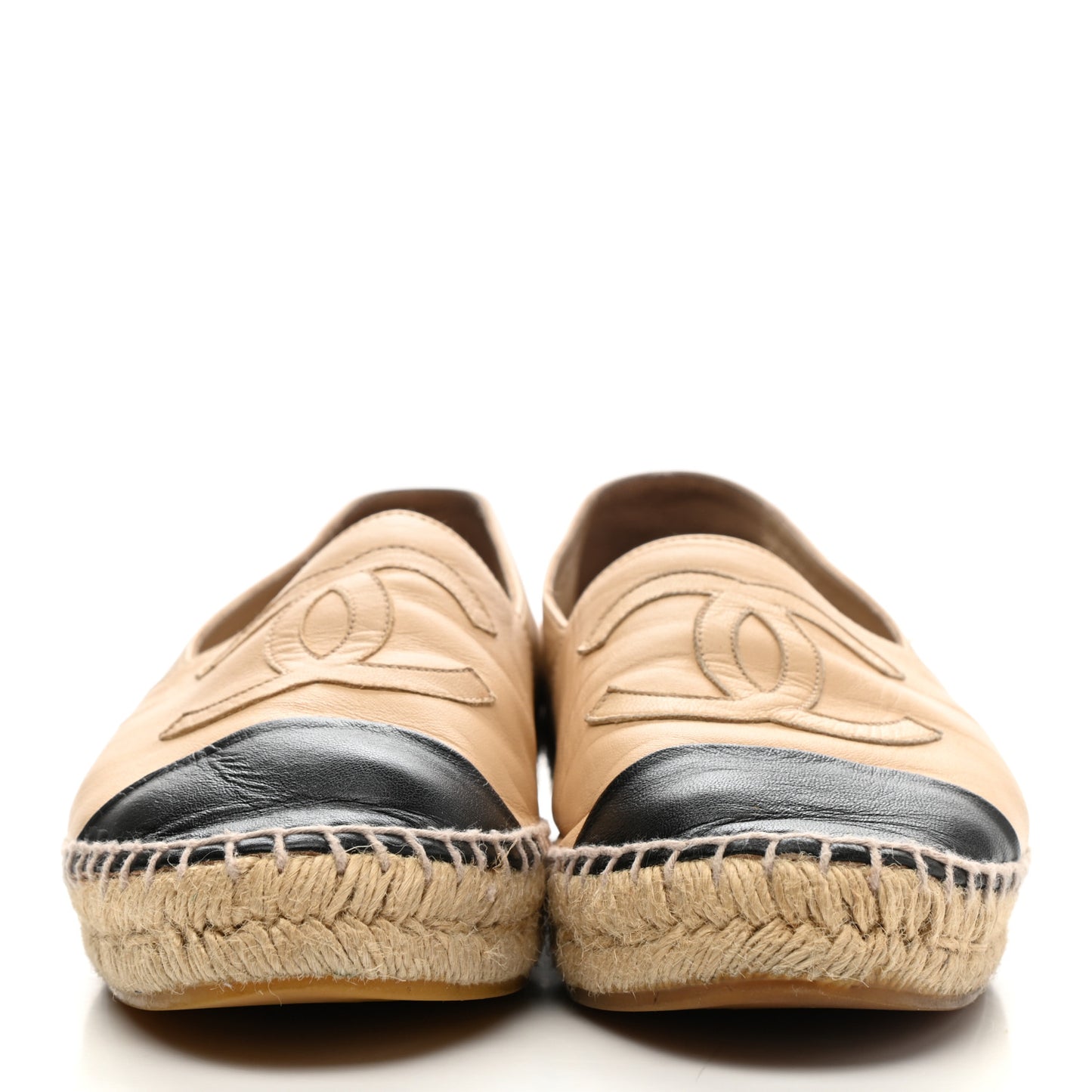 Lambskin CC Espadrilles 38 Beige Black
