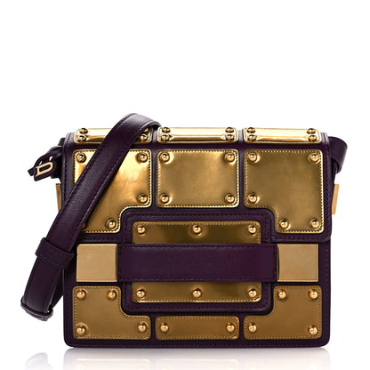 Delvaux Calfskin Mini Iron Shield Madame Crossbody Prune Antique Gold 1 of 11