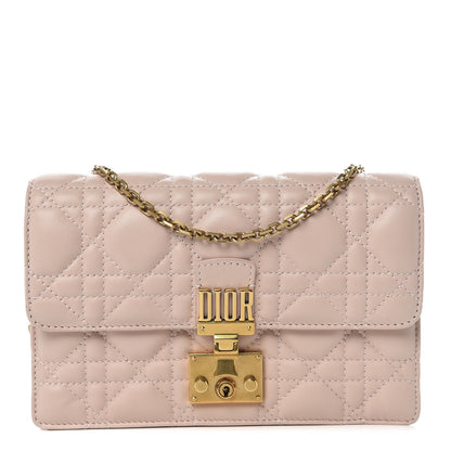 Christian Dior Lambskin Cannage Dioraddict Wallet On Chain Clutch Rose Poudre 1 of 11