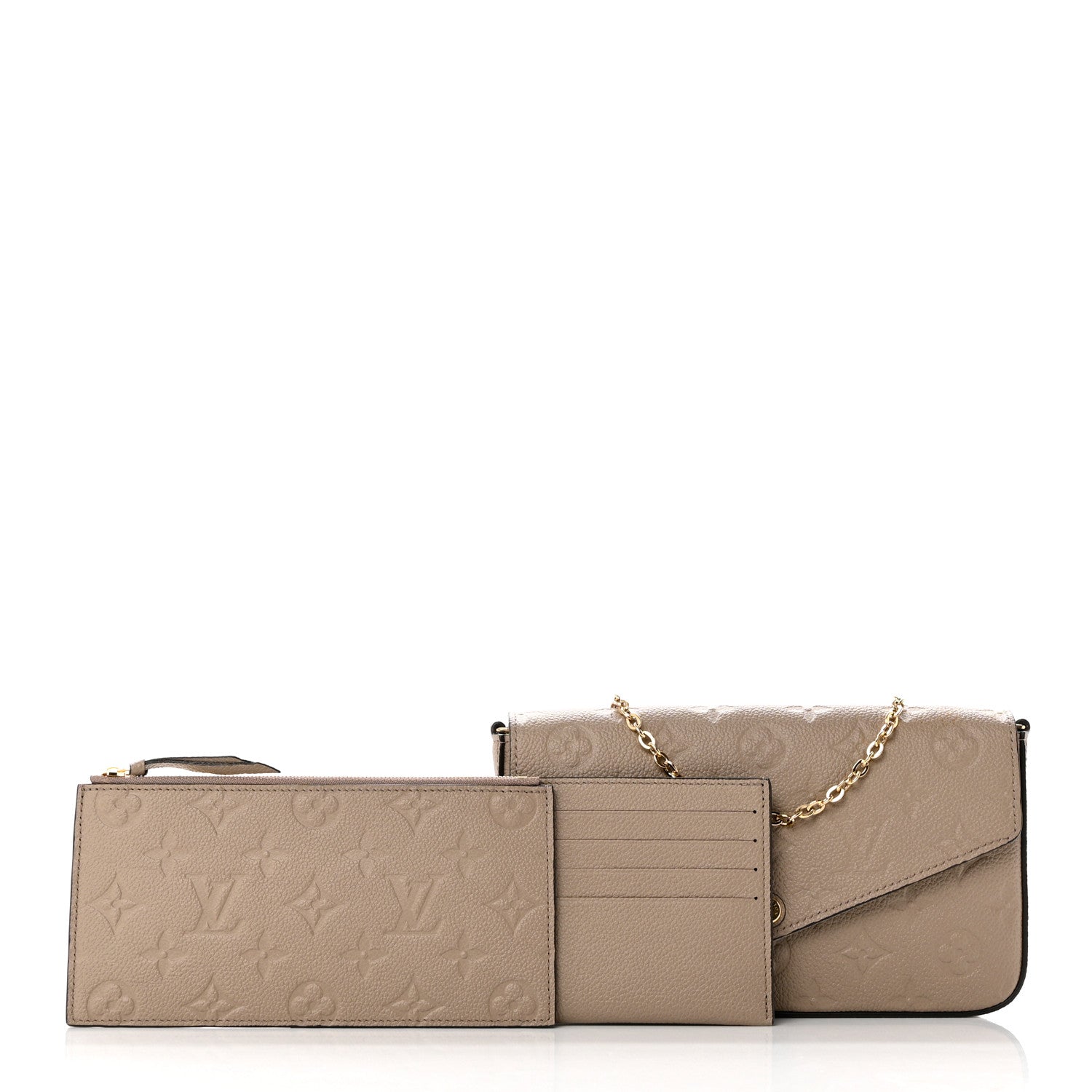 Louis Vuitton Empreinte Pochette Felicie Chain Wallet Tourterelle 1 of 9