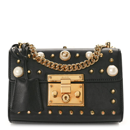 Gucci Calfskin Studded Small Padlock Shoulder Bag Black 1 of 11