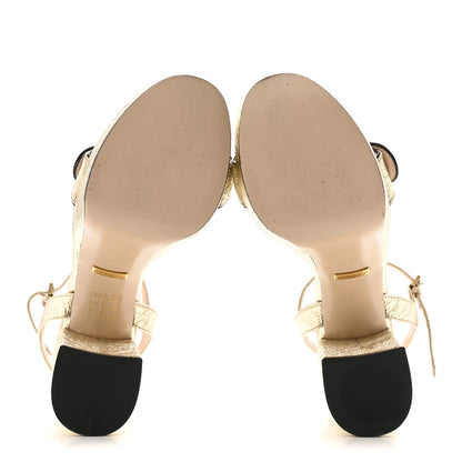 Gucci Galassia GG Marmont Ankle Wrap 30/115mm Platform Sandals 36.5 Platino 10 of 12