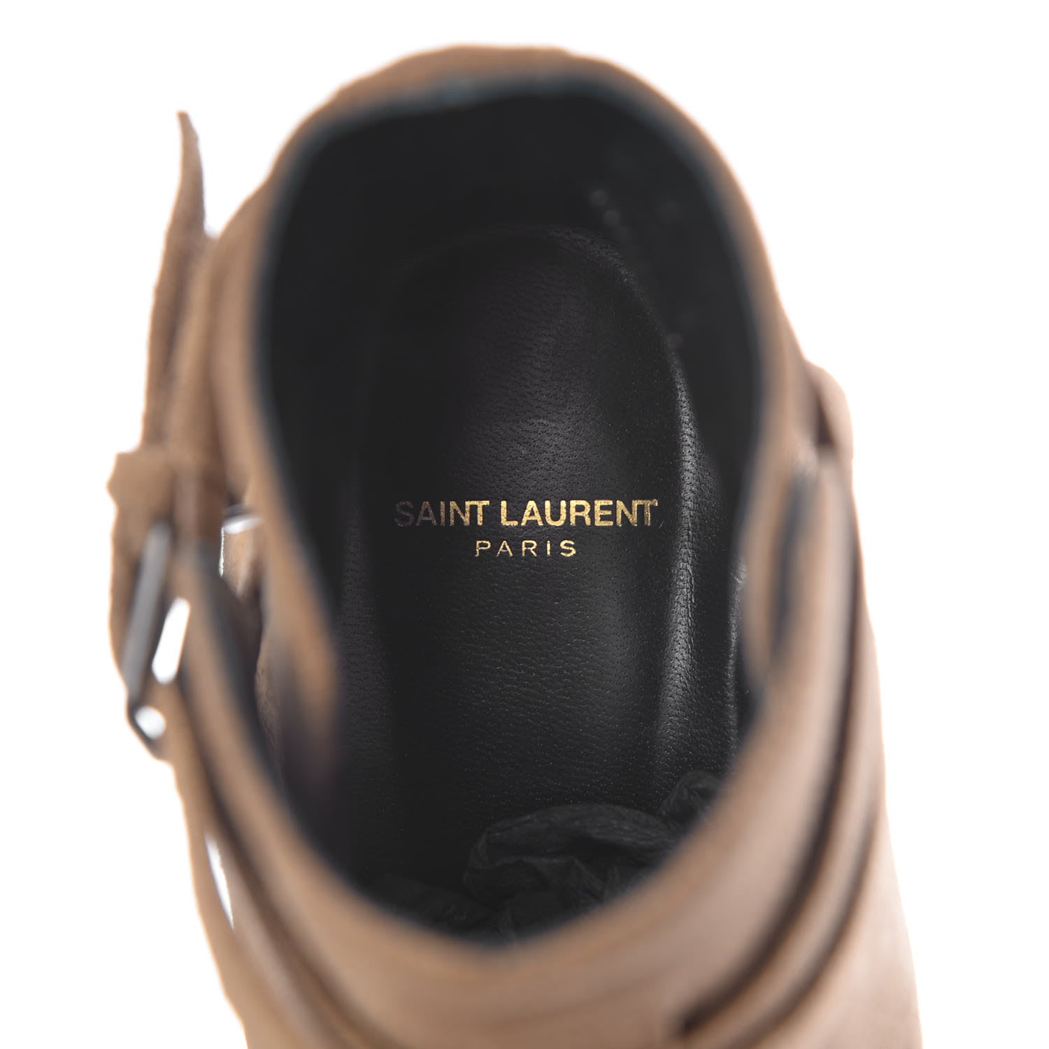Saint Laurent Women's Suede Blake Ankle Boots 37.5 New Sigaro 7 of 11