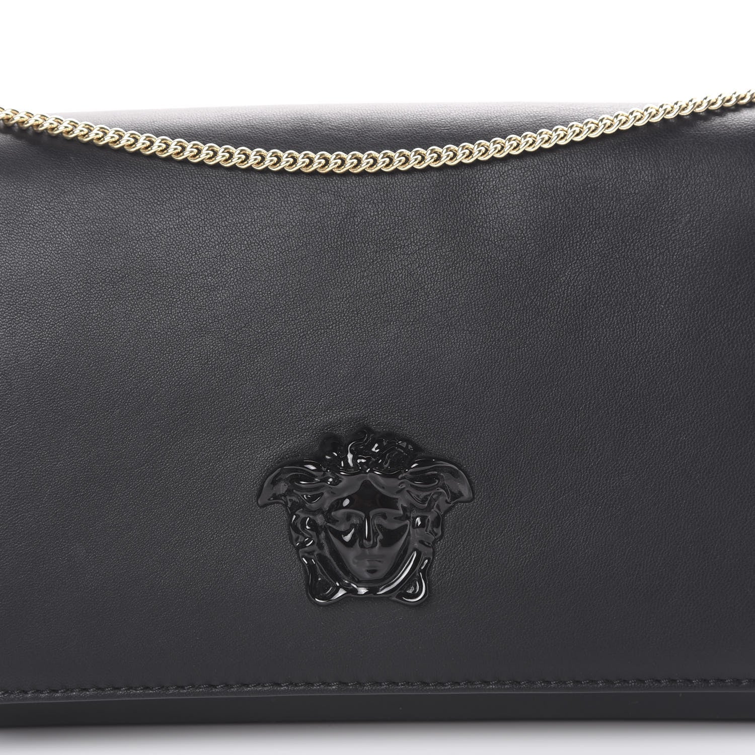 Versace Vitello Palazzo Medusa Evening Clutch Bag Black 6 of 9