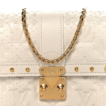 Louis Vuitton Snakeskin Monogram Embossed Trunk Chain Wallet Blanc 7 of 11