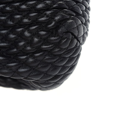 Bottega Veneta Lambskin Knit Small The Point Triangle Bag Black 6 of 6