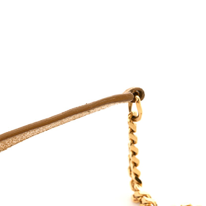 Saint Laurent Metallic Calfskin Fringe Small Monogram Satchel Gold 14 of 17