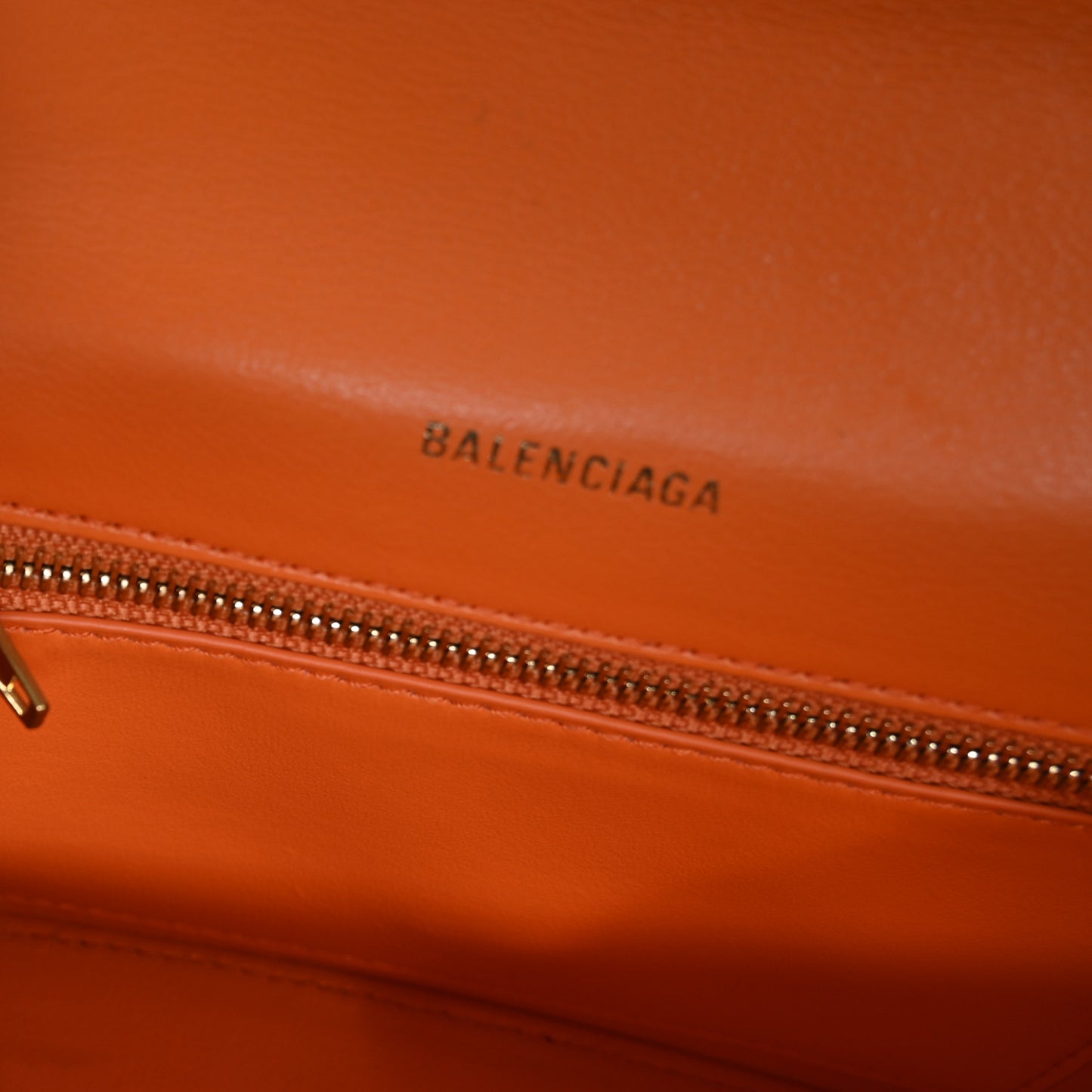 Shiny Calfskin Crocodile Embossed Small Hourglass Top Handle Bag Orange