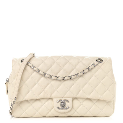Chanel Caviar Quilted Jumbo Easy Flap Dark White 1 of 13