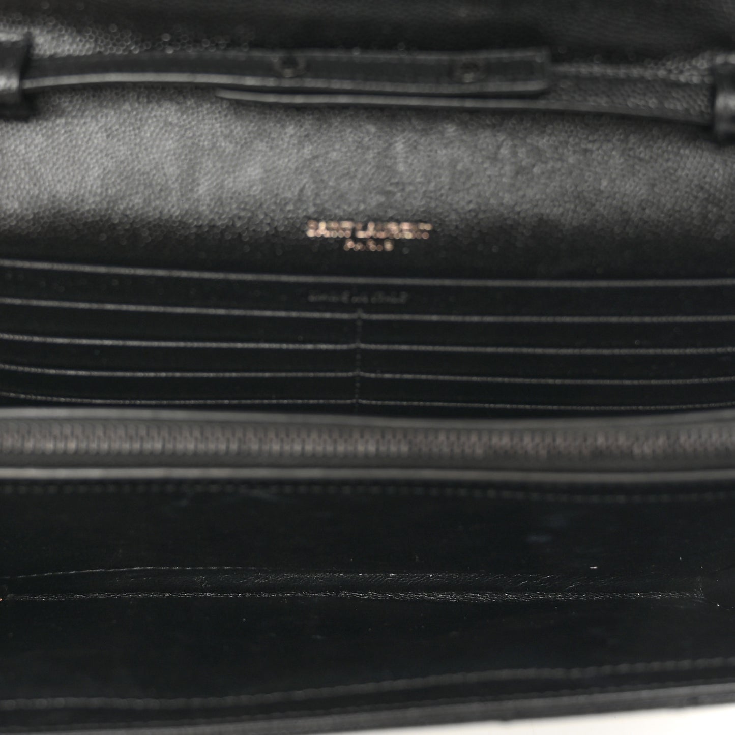 Grain De Poudre Matelasse Chevron Monogram Monochrome Chain Wallet Black