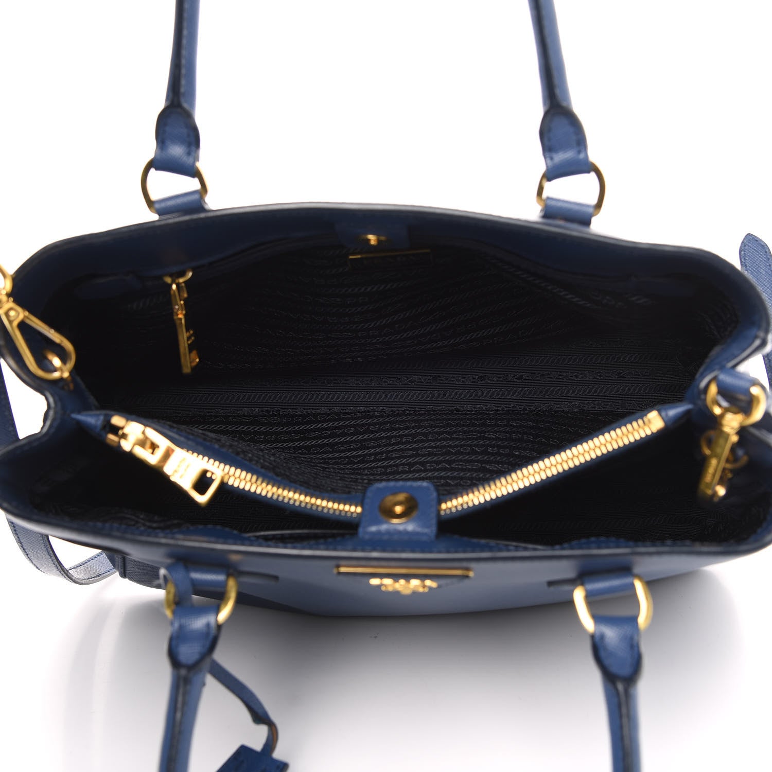 Prada Saffiano Lux Medium Tote Bluette 6 of 15