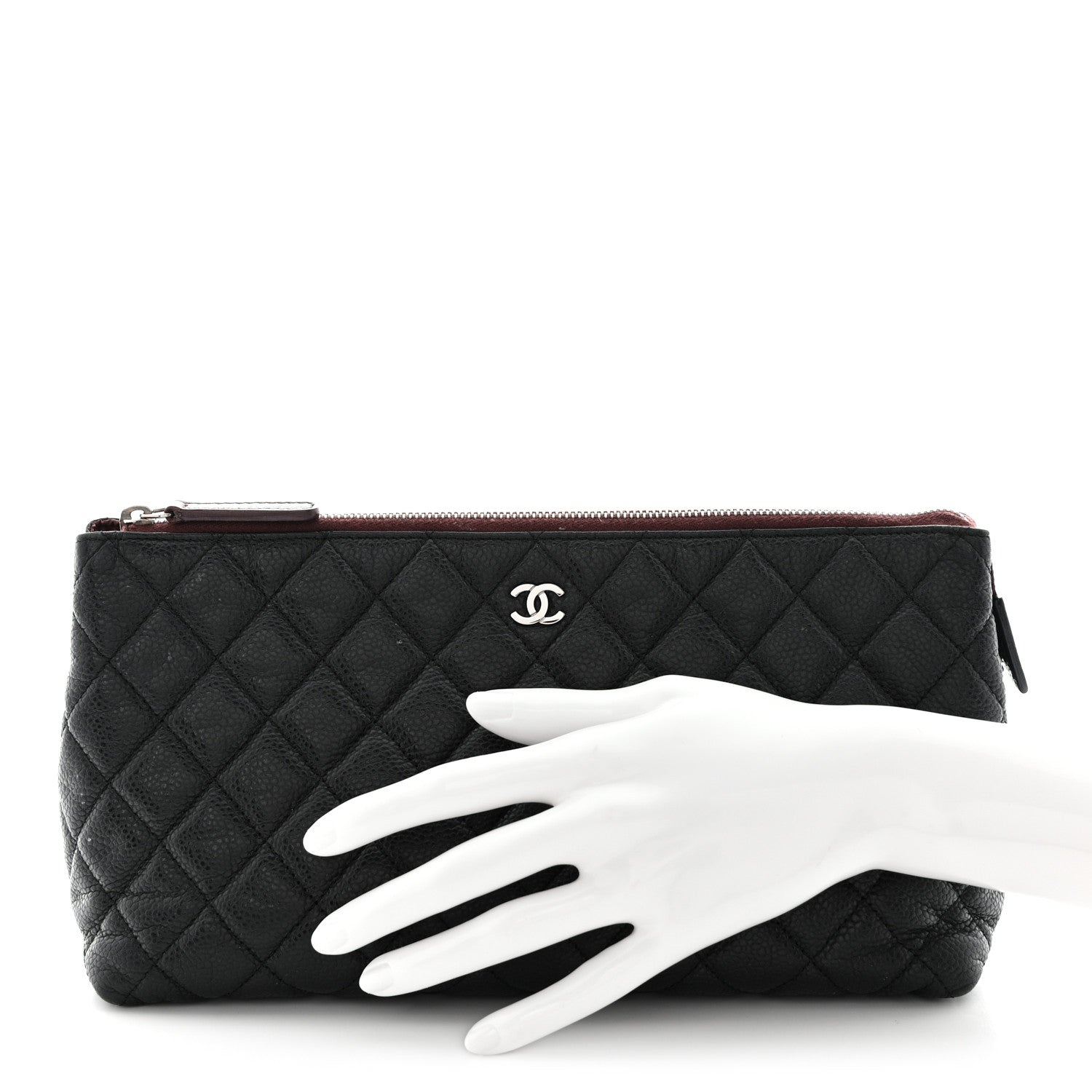 Chanel Lambskin Quilted Cosmetic Case Black 2 of 12