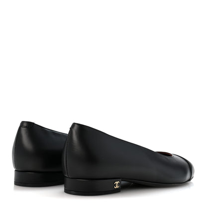 Chanel Lambskin Cap Toe CC Uniform Ballerina Flats 41 Black 5 of 10