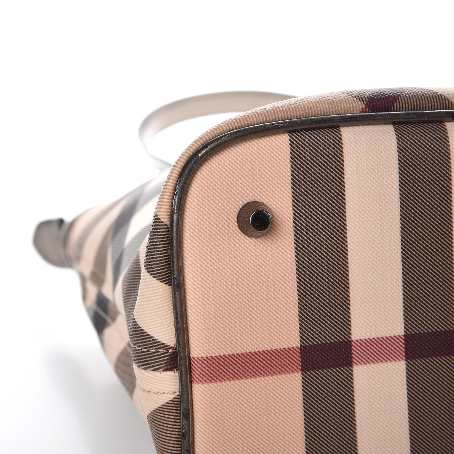 Patent Nova Check Shopper Tote Nickel