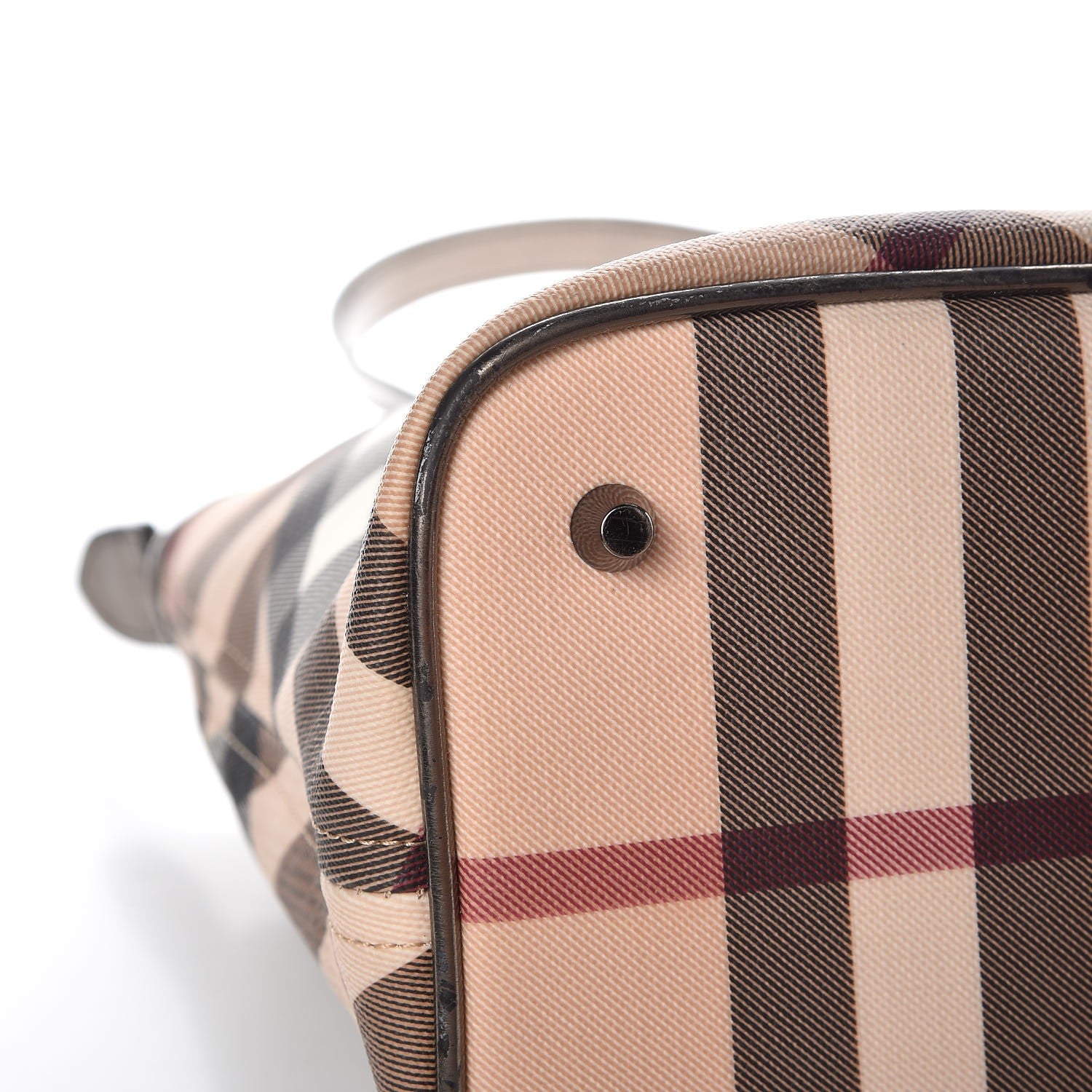 Burberry Patent Nova Check Shopper Tote Nickel 12 of 13