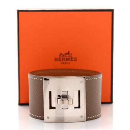 Hermes Epsom Kelly Dog Bracelet Etoupe 6 of 6