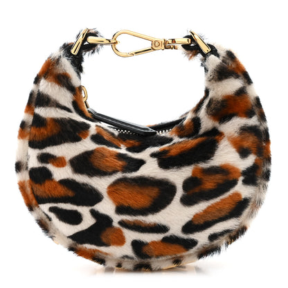 Fendi Sheepskin Vitello Grace Pony Hair Ocelot Nano Fendigraphy Hobo Charm Multicolor Black 1 of 10