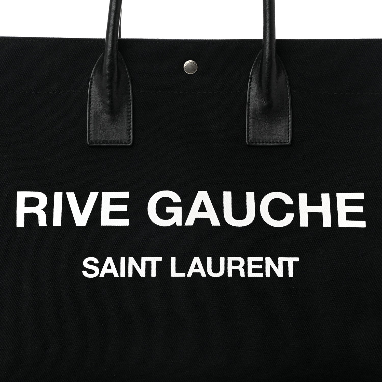 Saint Laurent Linen Calfskin Rive Gauche Tote Black 8 of 11