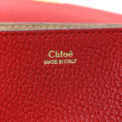 Chloe Grained Lambskin Drew Shoulder Bag Plaid Red 6 of 11