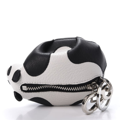 Loewe Calfskin Panda Coin Pouch Bag Charm Key Holder Black White 5 of 5