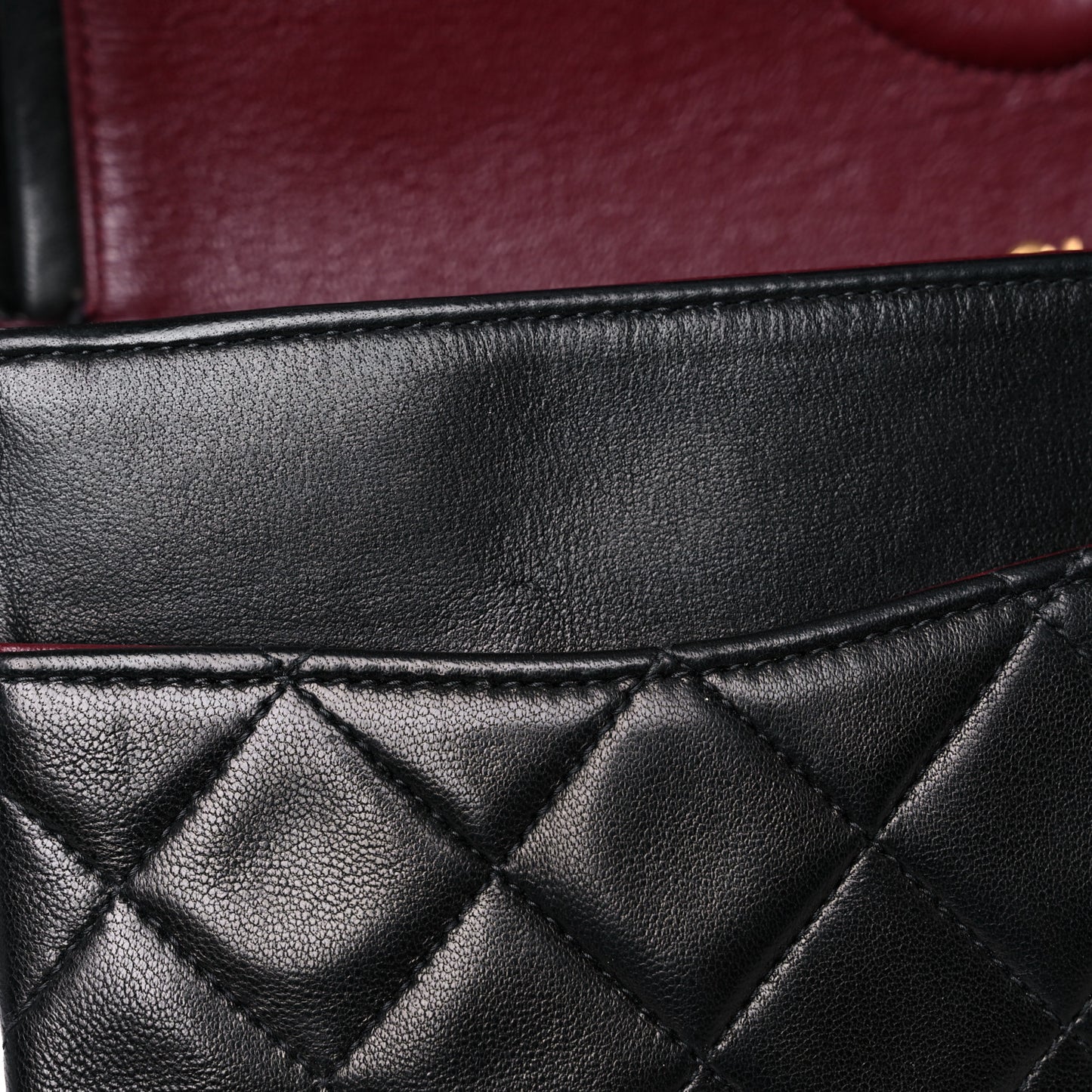 Lambskin Quilted Medium Double Flap Black