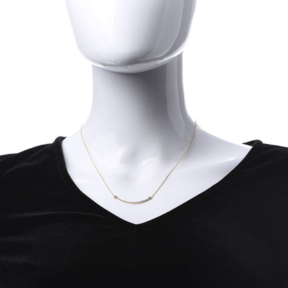 Tiffany 18K Rose Gold Small T Smile Pendant Necklace 2 of 6