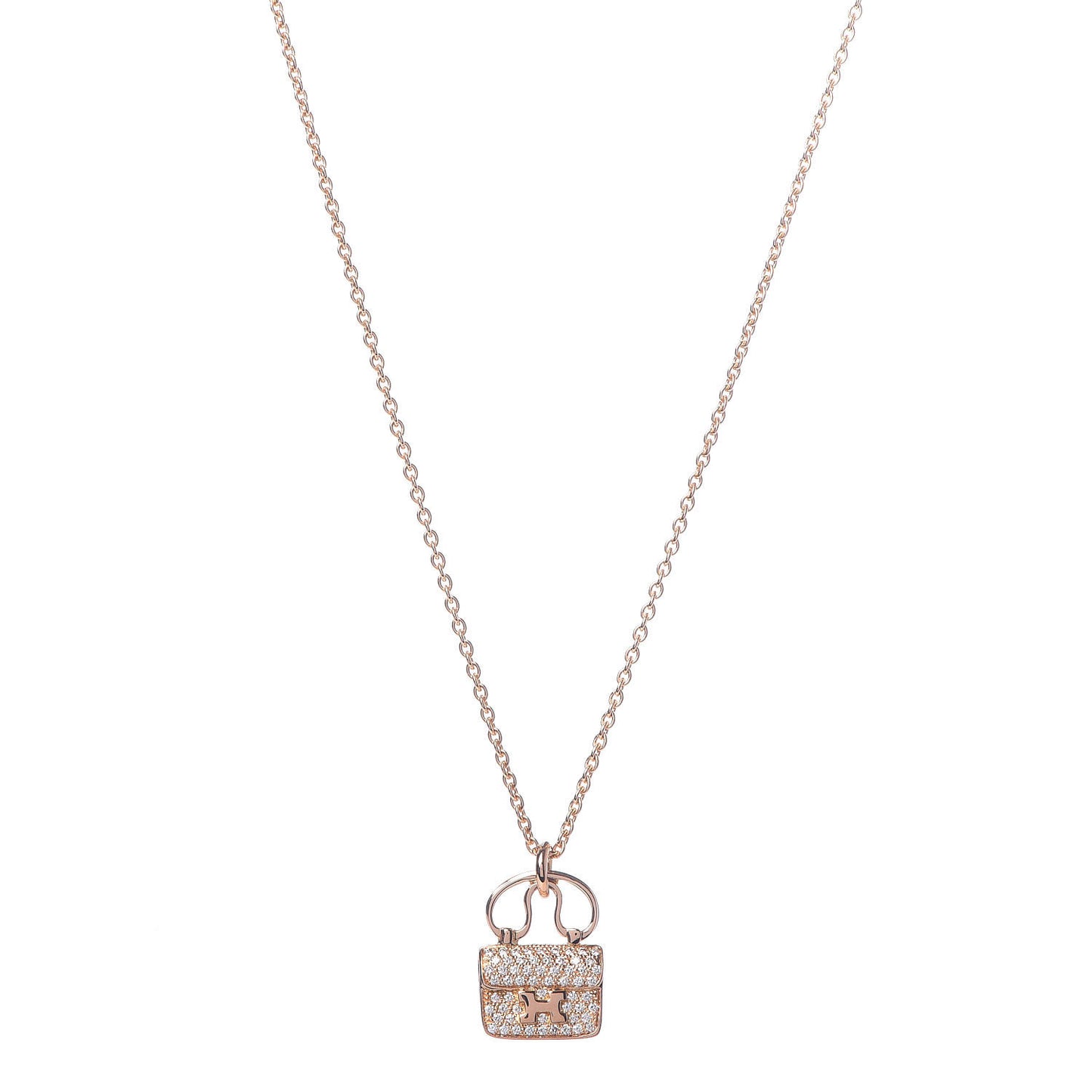18K Rose Gold Diamond Constance Amulette Pendant Necklace