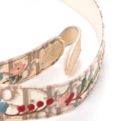 Christian Dior Canvas Monogram Vintage Flowers Embroidered Trotter Belt 90 36 Beige 6 of 6