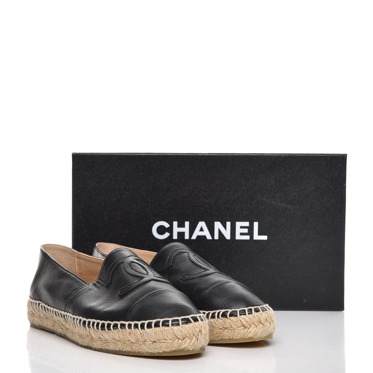 Lambskin CC Espadrilles 37 Black