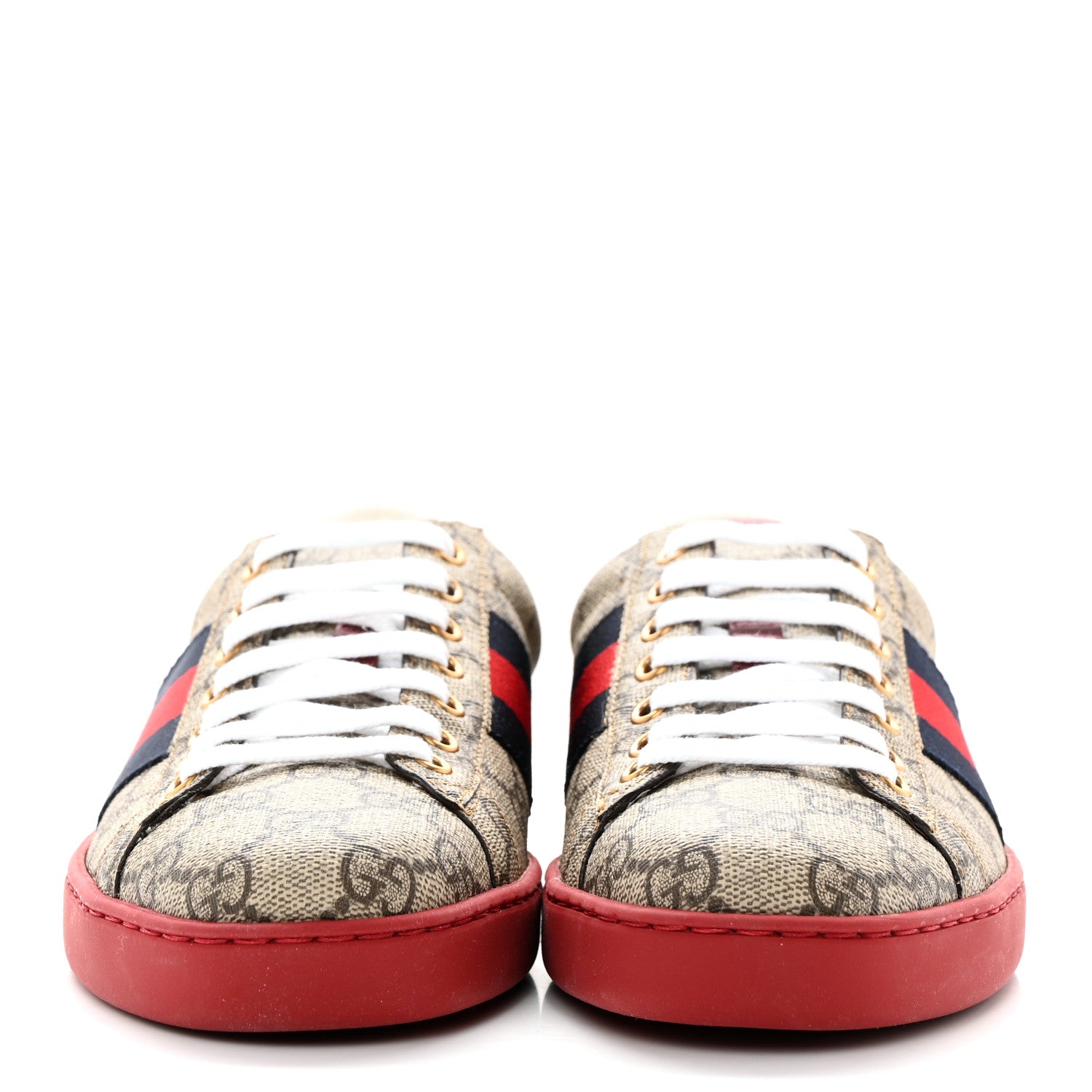 Gucci GG Supreme Monogram Ayers Mens New Ace Low-Top Sneaker 5 Blue Red 2 of 11