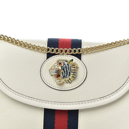 Gucci Textured Calfskin Web Mini Rajah Slim Flap Shoulder Bag Mystic White 10 of 11