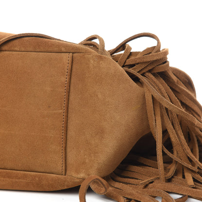 Saint Laurent Suede Fringe Monogram Shopping Tote Light Ochre 9 of 13