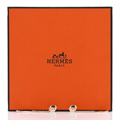 Hermes 18K Rose Gold Diamond Gambade Earrings 5 of 5