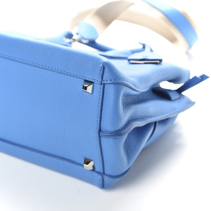 MCM Grained Calfskin Medium Milla Tote Tile Blue 7 of 9