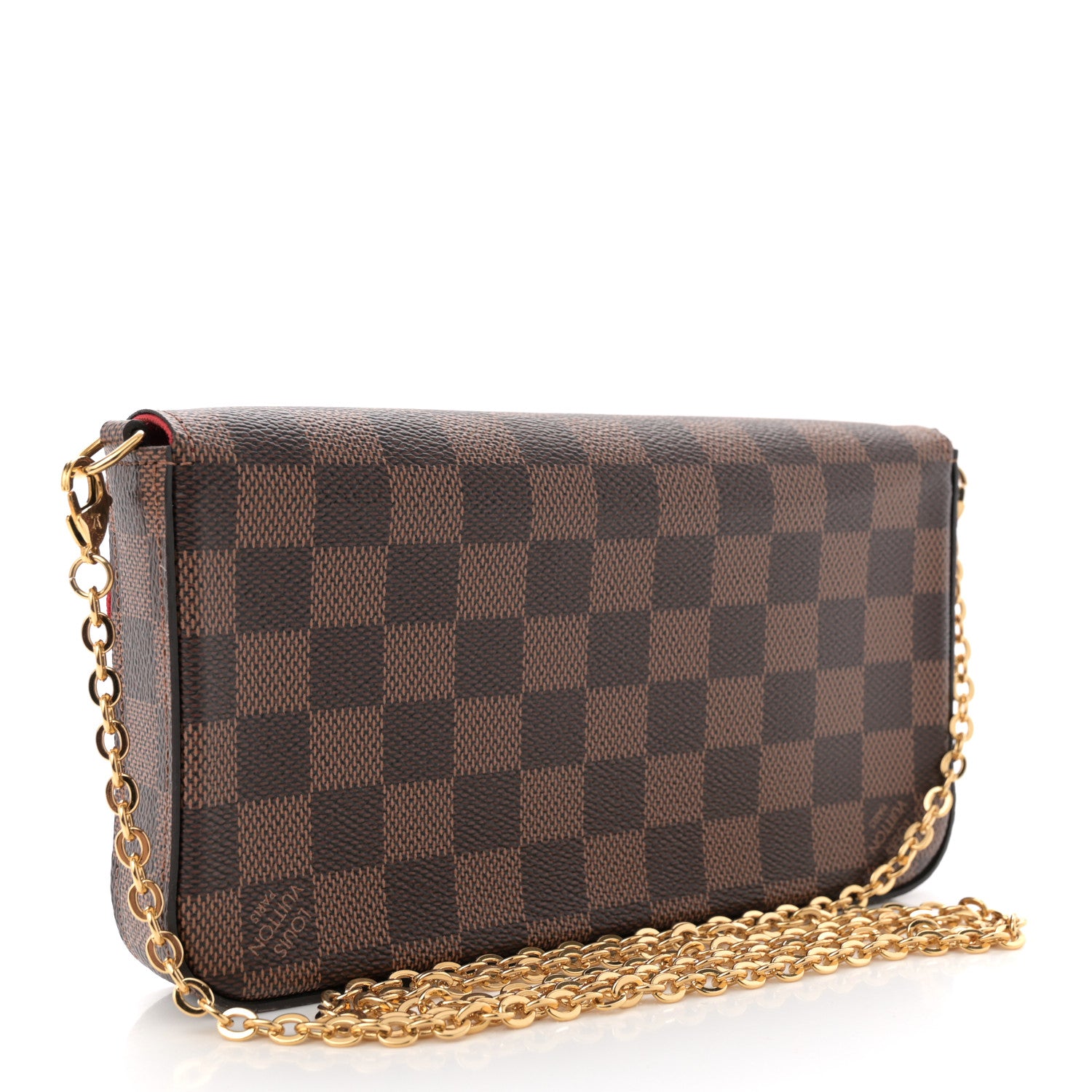 Louis Vuitton Damier Ebene Pochette Felicie Chain Wallet 4 of 11