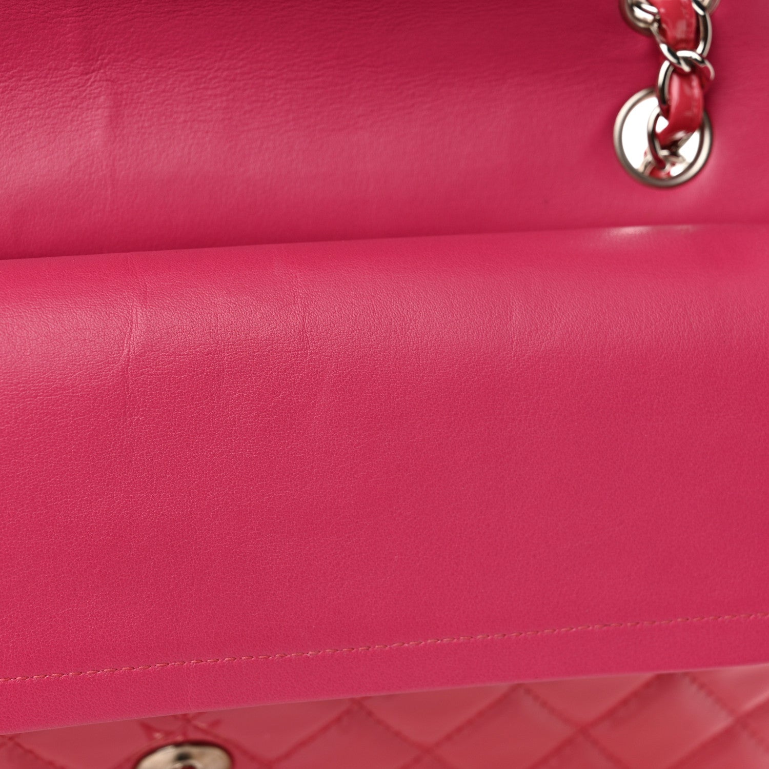 Chanel Patent Calfskin Quilted Medium Double Flap Pink 12 of 14