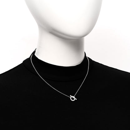 Hermes 18K White Gold Diamond Finesse Pendant Necklace 2 of 6