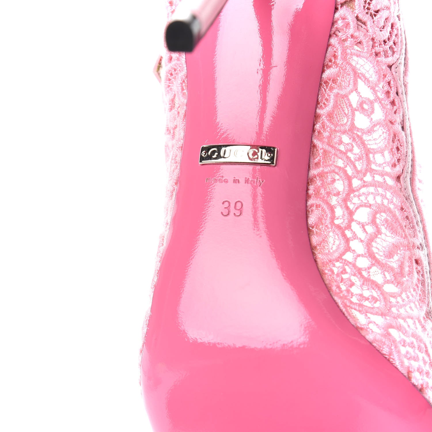 Gucci Lace Pizzo Venice Pumps 39 Sugar Pink 9 of 14
