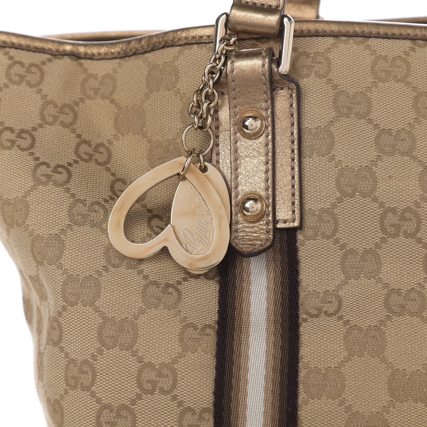 Gucci Monogram Large Jolicoeur Tote Gold 14 of 14