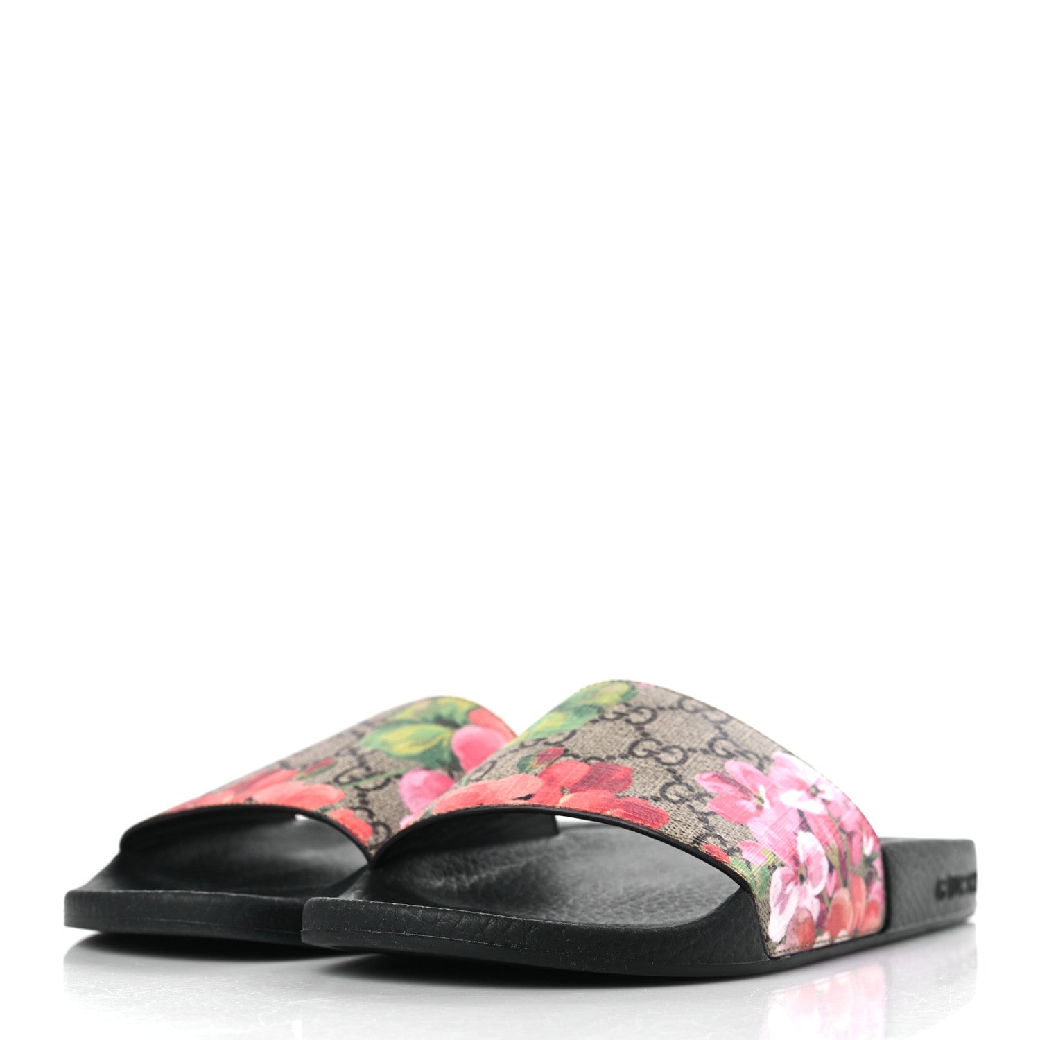 Gucci GG Supreme Monogram Blooms Slide Sandals 37 Beige Multicolor 3 of 6
