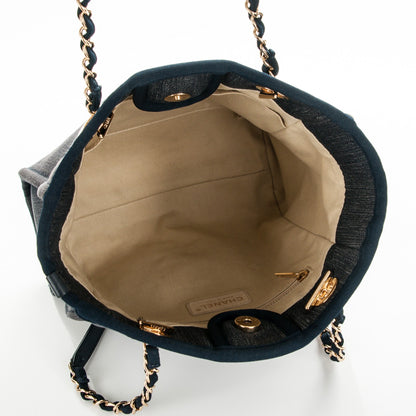 Chanel Canvas Mini Deauville Tote Dark Blue 5 of 7