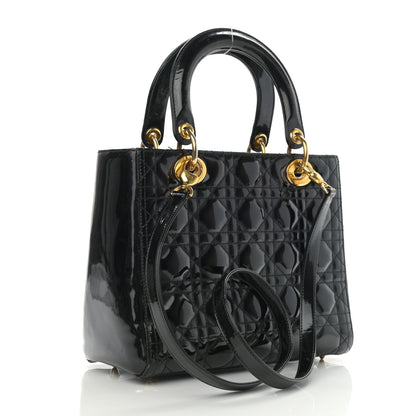 Christian Dior Patent Cannage Medium Lady Dior Black 3 of 15
