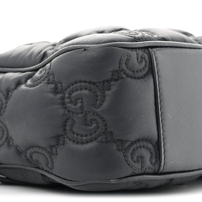 Gucci Nylon Calfskin Enamel GG Matelasse Shoulder Bag Black 9 of 13