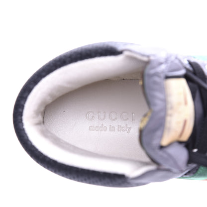 Gucci Miro Soft Calfskin Web Mens Screener High Top Sneakers 9.5 Light Hibiscus Red Black Foggy Grey 7 of 10