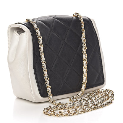 Chanel Lambskin Quilted Graphic Mini Flap Bag Black White 3 of 17
